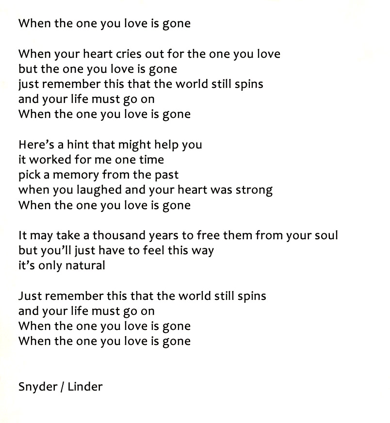 Your love is gone lyrics